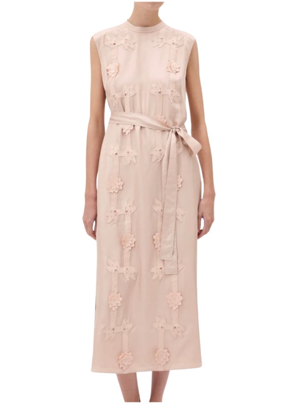 OROTON Ribbon Trim Sheath Dress Rose Tint $670 NWT Sz 6